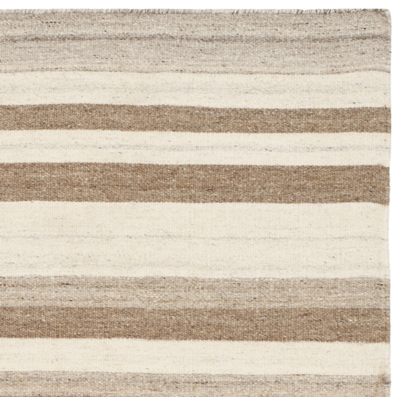 Anley Striped Wool Hand Woven Area Rug, Rectangle 183 x 274 cm