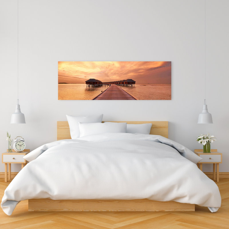 Décoration de chambre côtière | Sea Sea, art mural corail sur toile, H 48 po x l 16 po