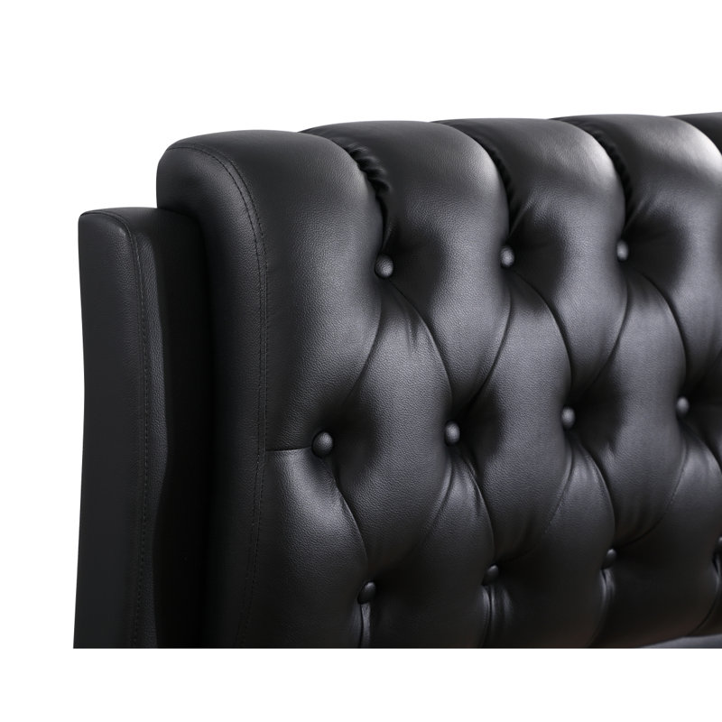 Grand lit contemporain noir élégant