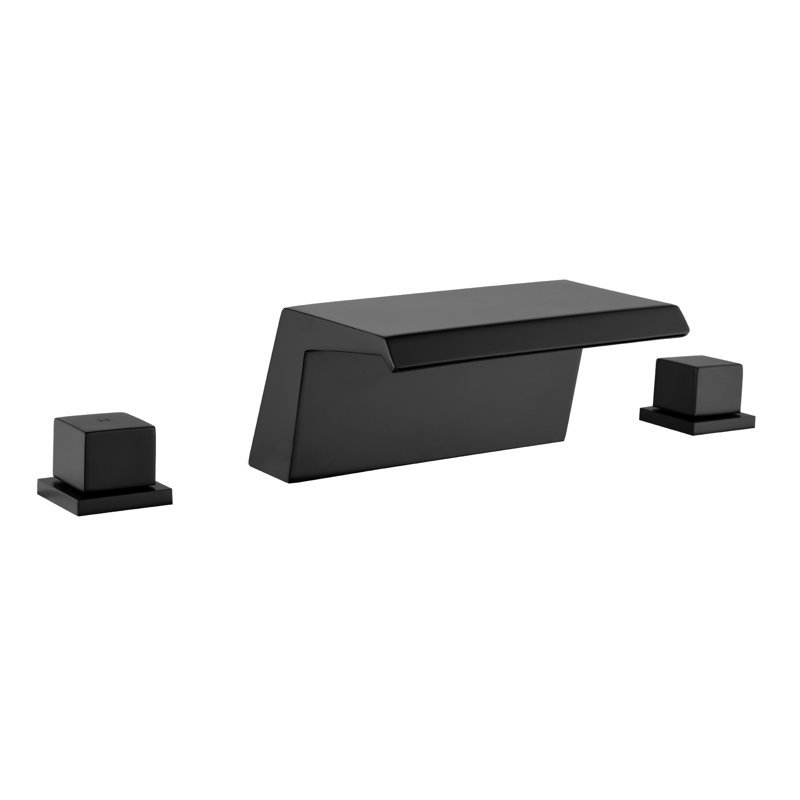 Widespread 2-handle Bathroom Faucet with Drain Assembly, Black