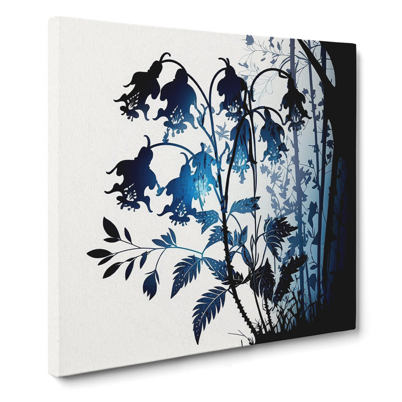 Bluebell Silhouette - Wrapped Canvas, 50cm H x 50cm W x 3cm D