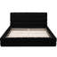 Black Queen Upholstered Platform Bed - Construction With Stable Frame Elegant Size In Foam Headboard Comfort