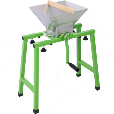 7L Manual Juicer Grinder With Stand,Portable Fruit Crusher With Wheel Stainless Steel Fruit Scratter Pulper For Wine And Cider Pressing
