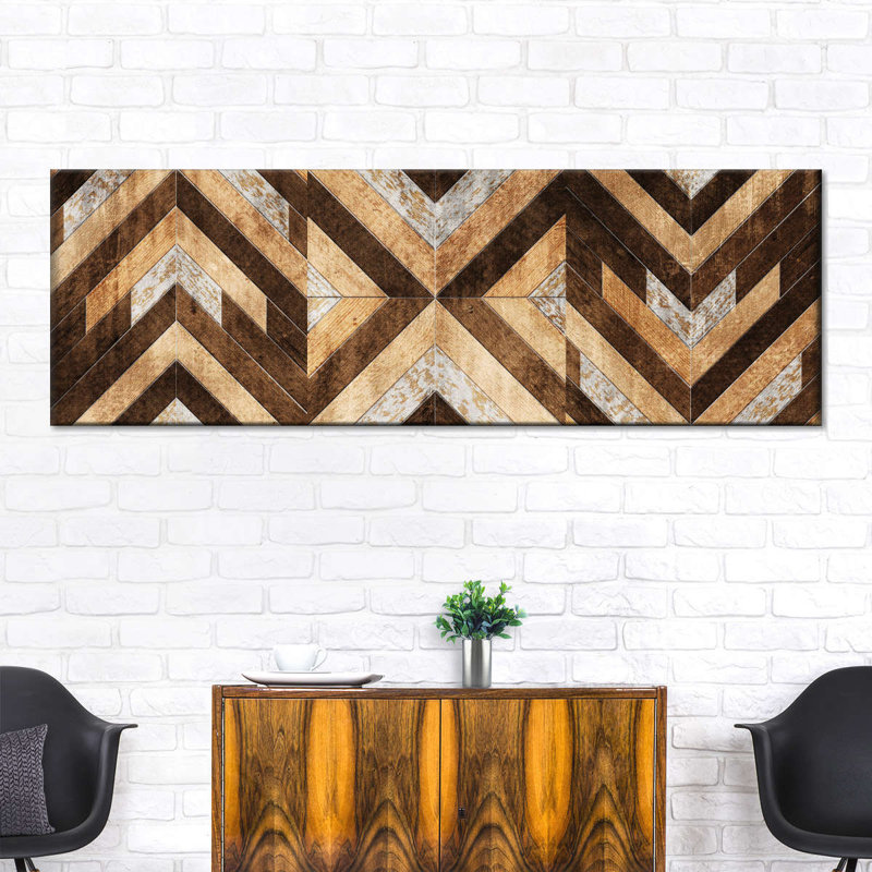 " Patterned Chevron Tiles " by Lulu, 8" H x 24" W x 1" D