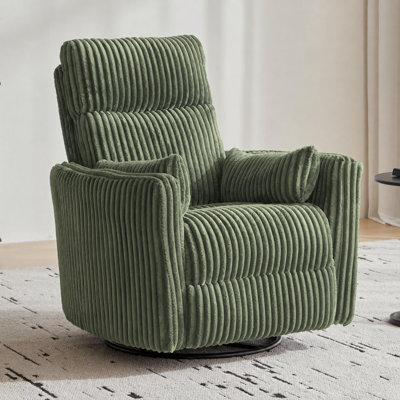 Sherry 34'' Corduroy Swivel Power Recliner & Rocker with USB Port