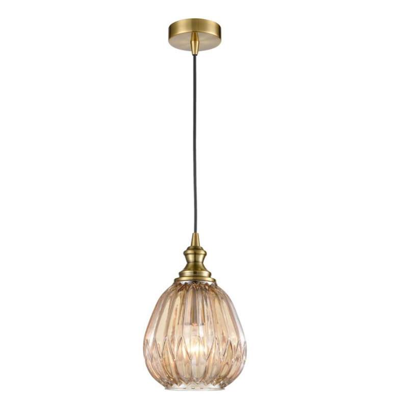 Komal 1 - Light Single Pendant, Amber, Black/Bronze