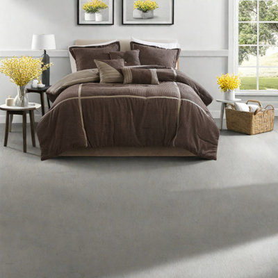 Premium Micro Corduroy Bedding Sets Brown Cal King For Home