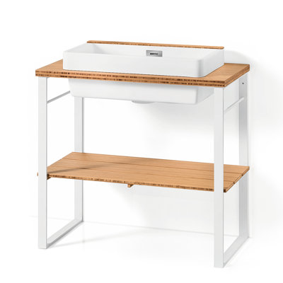 34.6'' Single Bathroom Vanity with Plastic Top