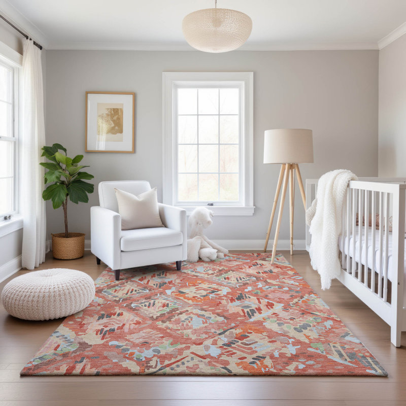 Premium Machine Washable Celis AMF1326 Diamonds Rug, Rectangle 2'6" x 3'10"