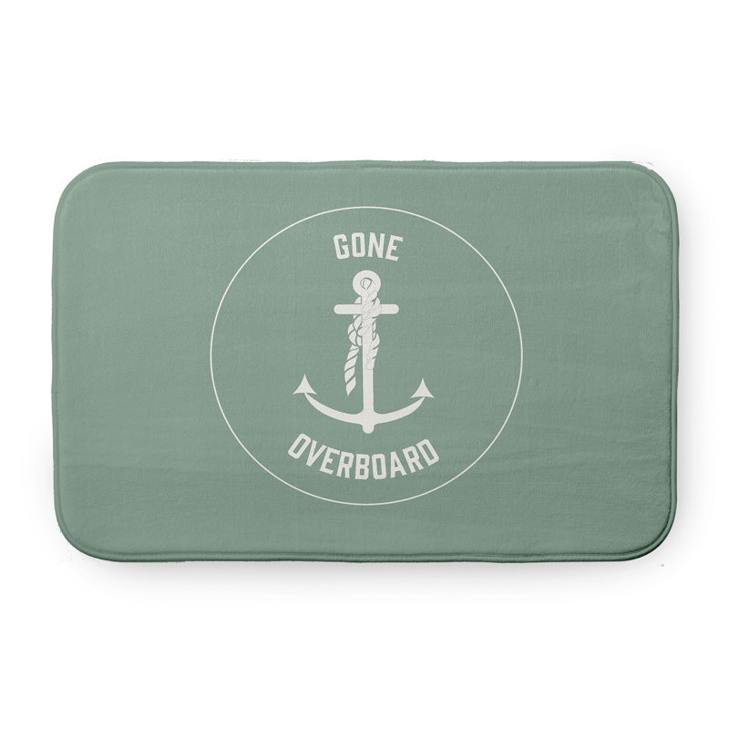Tapis de bain Nautical Nights, L 17 po x L 24 po, Vert