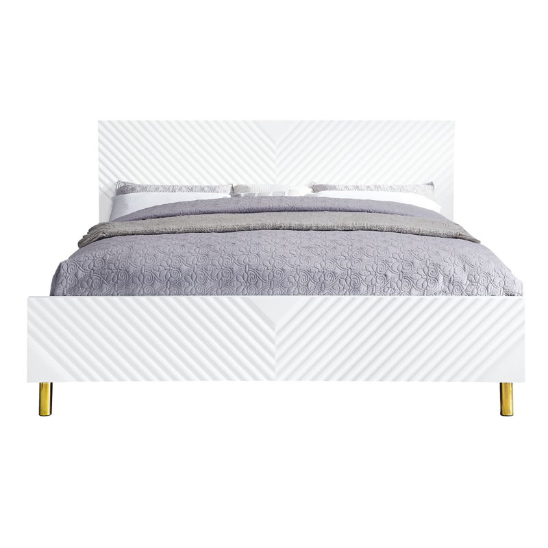 Grand lit Gaines White, Blanc brillant