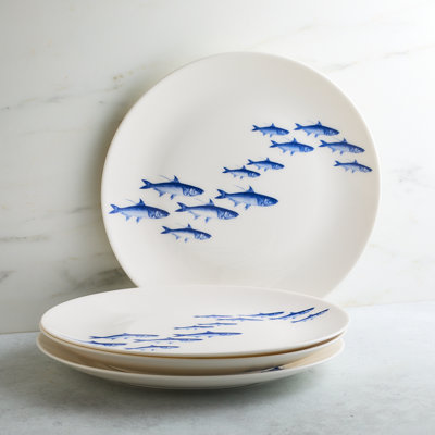 School Of Fish Porcelain Dinner Plate