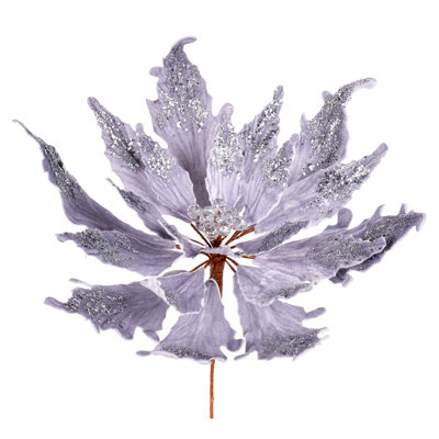 Vickerman Velvet Sequin Poinsettia Artificial Christmas Pick