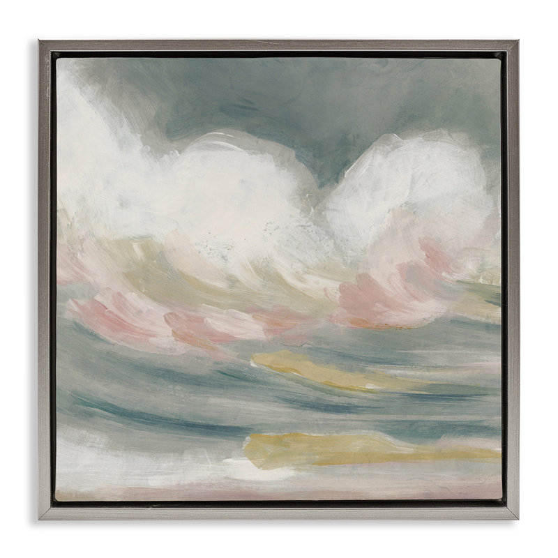 «Stormy Rolling Waves Floater», art mural sur toile par June Erica Vess, Cadre flottant gris lustré