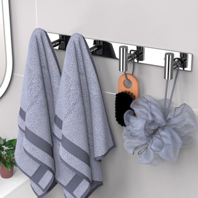 Support mural pour chapeau et manteau - Crochets pour robes, sacs, clés et serviettes - Organisateur de porte-serviettes de salle de bain (chrome poli, paquet de 4 crochets en forme de «T»)