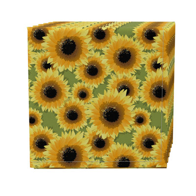 Rectangular Floral Cotton Twill Tablecloth