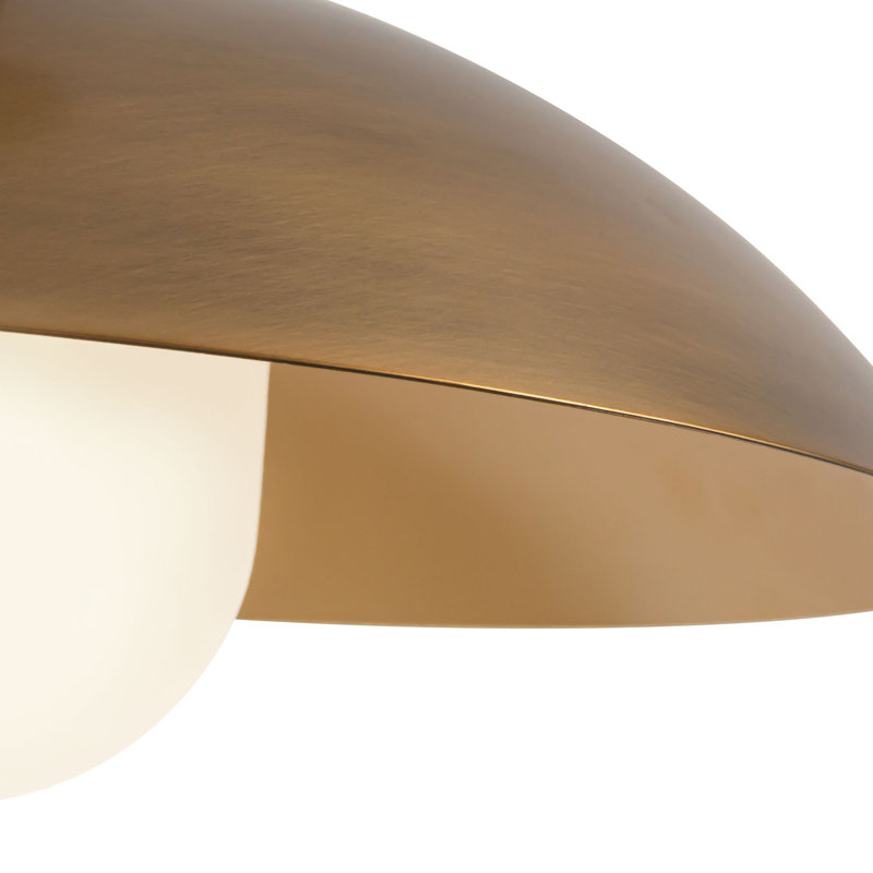 Umbra 14-in Black Pendant, Antique Brass/White