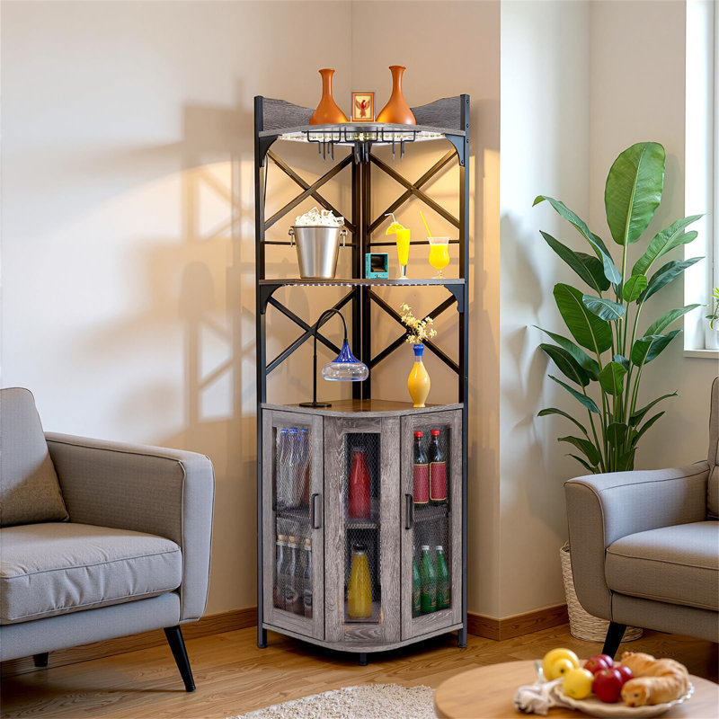 30cm Wine Bar, Grey/Black