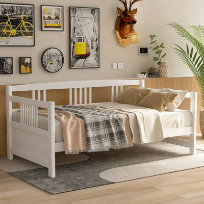 Lit de jour moderne en bois massif, multifonctionnel, format simple