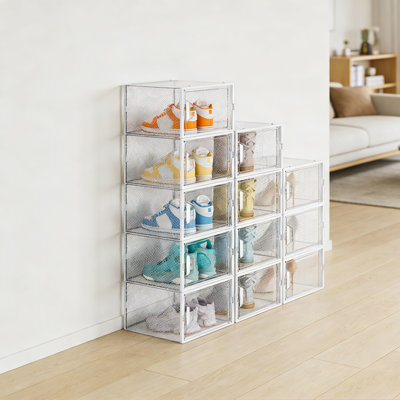 Rangement pour chaussures 12 pièces empilable transparent