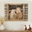 «Besty Sheep Portrait At The Farm» - Art mural en bois de mouton - sur bois de pin naturel-6311650
