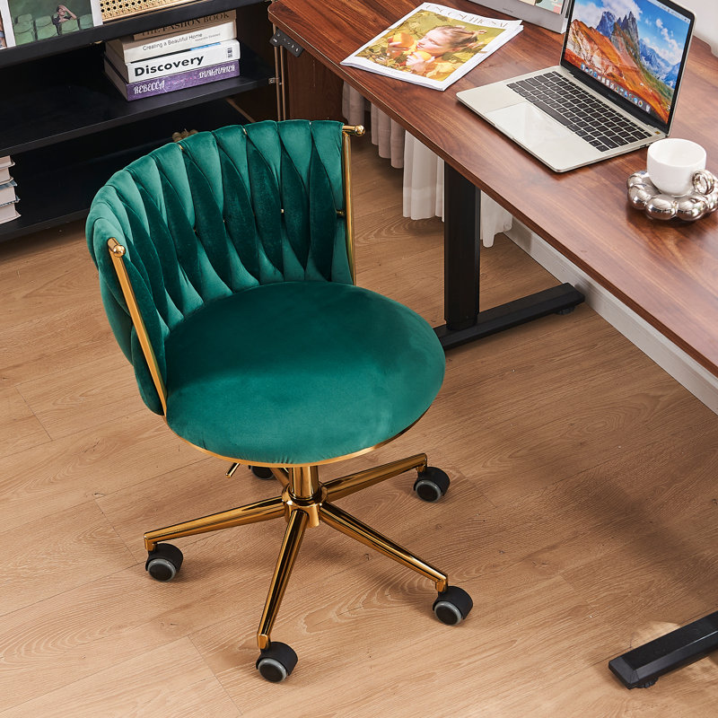 Rachmiel Velvet Task Chair, Green