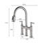 Robinet de cuisine Bridge avec douchette extractible encastrée-117581068