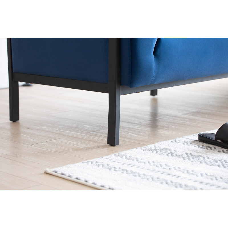 Aiona 201Cm Round Arm Standard Sofa, Navy