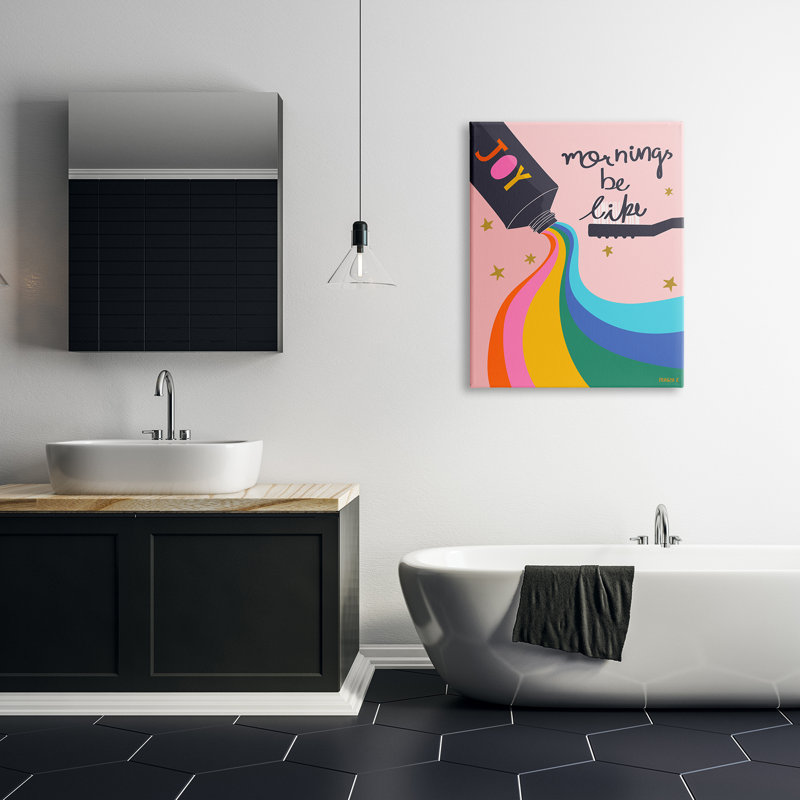 «Mornings Be Like Bathroom» sur toile, H 40 po x l 30 po x P 1,5 po