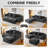 Boneless 108.1"Cloud Couch Sectional Modular Sofa.Comfy U Shape Boneless Couches for Living Room.Deep Seat Plush Corduroy Couch Sectional Memory Foam Floor Sofa-946273191