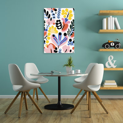 Blooming Whimsy Abstract Colorful Contemporary Nature Spring Wall Art Print