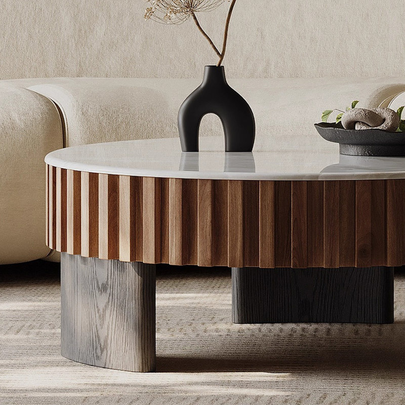 Vintage Marble Round Coffee Table