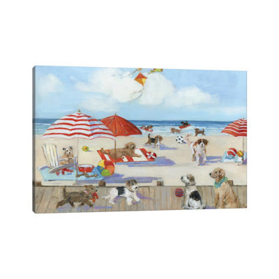 Beach Bark Park II by Sally Swatland - Wrapped Canvas Print