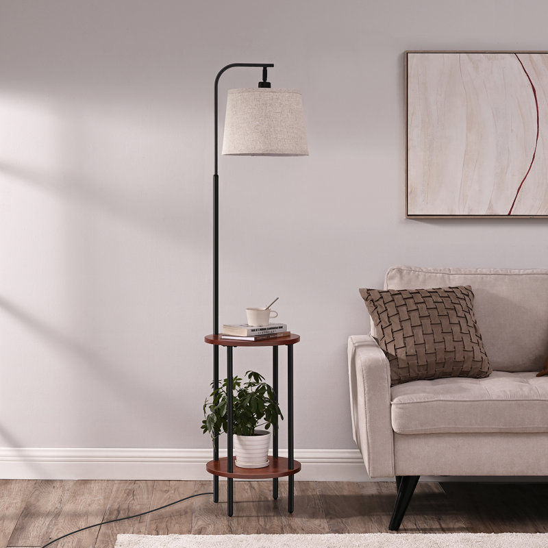 Ostrowski 62'' Black Tray Table Floor Lamp