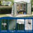 6 ft. W x 4 ft. D Outdoor Metal Storage Shed with Sloping Roof & Double Door, Green-123801746