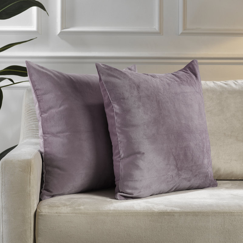 Housse de coussin en velours mat, 12 po x 12 po, 73 lilas lustré