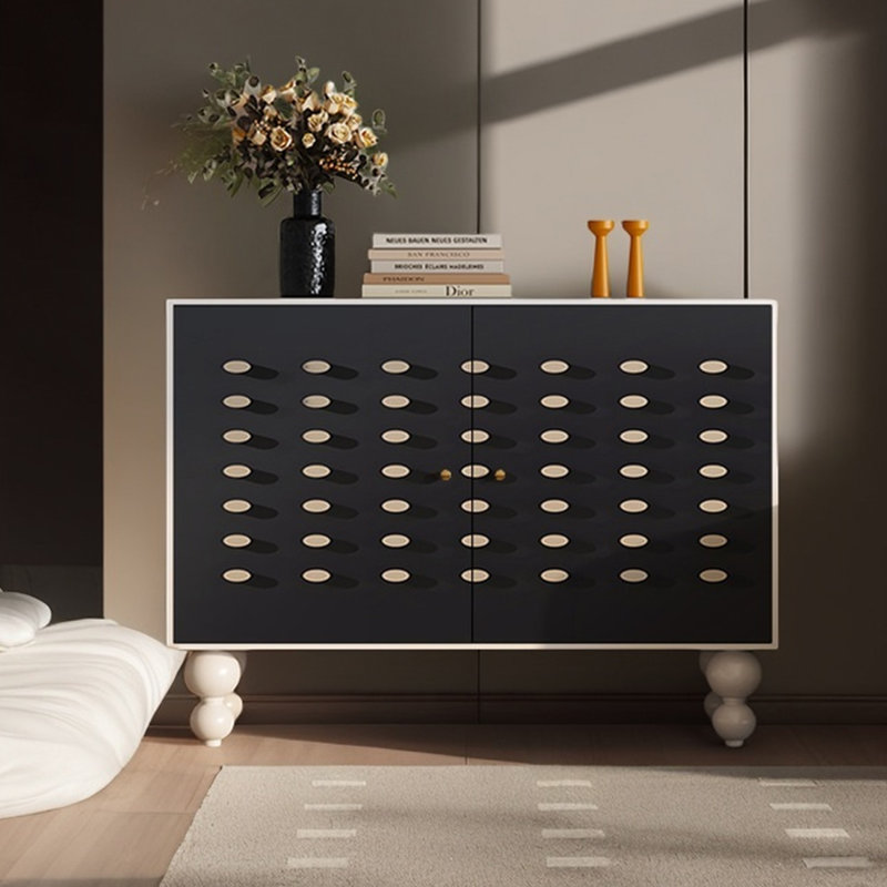 Armoire décorative moderne et simple à double porte, Ivoire blanc