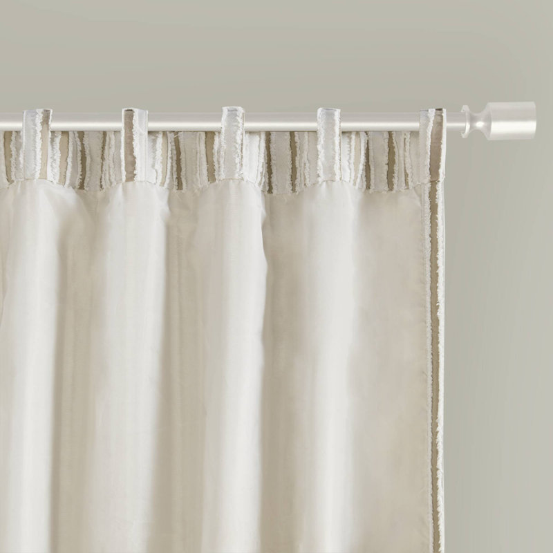 Extended Nude Textured Polyester Light-Filtering Drapes