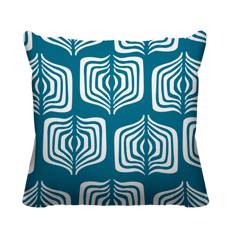 Coussin décoratif intérieur / extérieur Dudley, L 17 po x H 17 po, Turquoise