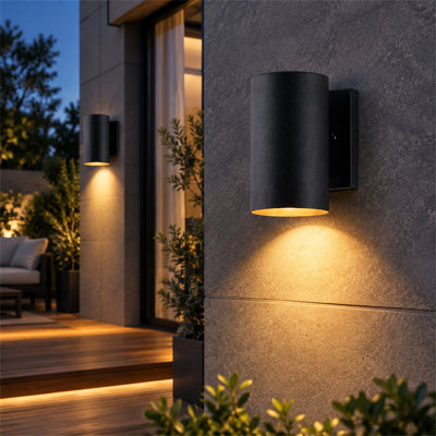 Set Of 2 7-Inch Outdoor Wall Lights, Aluminum Outdoor Wall Lights, Suitable For Porches, Patios, And Entryways