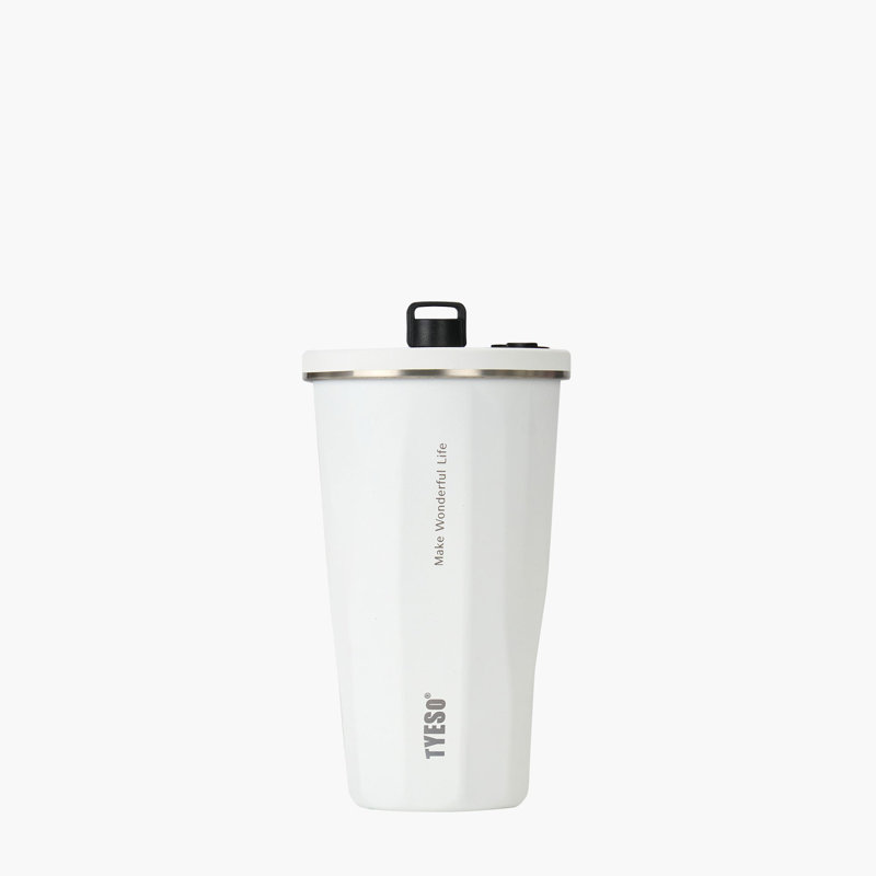 Gobelet TYESO FLAIR 2.0 avec paille rétractable, 16 oz, H 7,56 po x l 3,62 po x P 3,62 po, Blanc