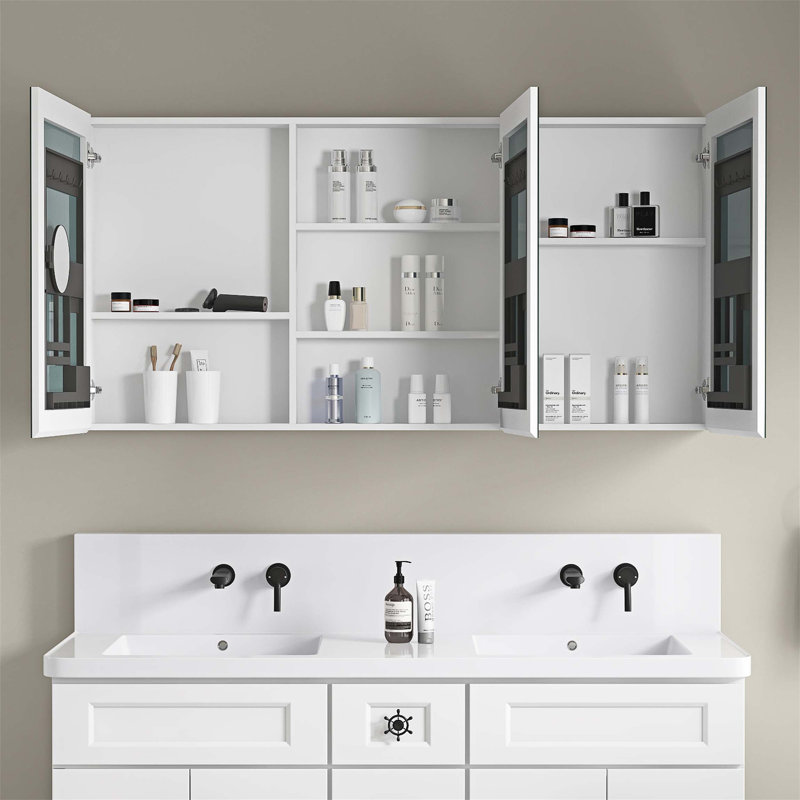 Armoire de rangement murale pour salle de bain, armoire à pharmacie, armoire de salle de bain moderne avec miroir