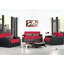 Rouge avec rangement - Rangement convertible en tissu d'ameublement en chenille, pour une décoration intérieure élégante