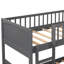 Lit simple superposé simple avec mezzanine, deux tiroirs, gris