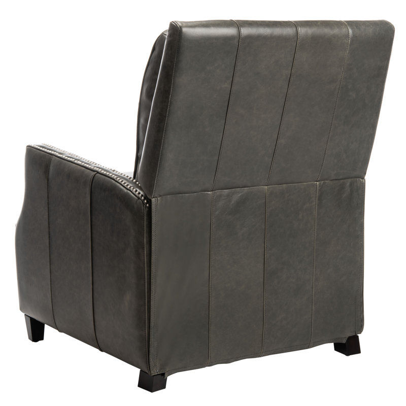 Couture Leather Recliner, Trends Aged Black Genuine Leather