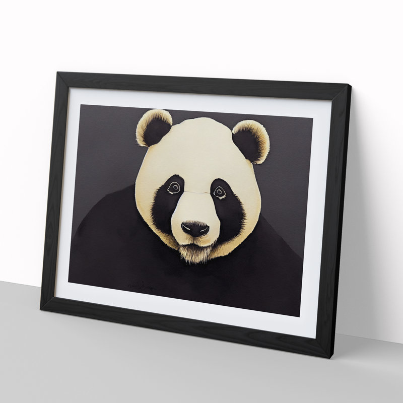 Stunning Panda - Single Picture Frame Print, Black, 46cm H x 64cm W x 2cm D