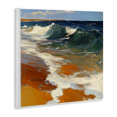 Glassy Ocean Waves Break Wall Plaque, design by Walker Noble