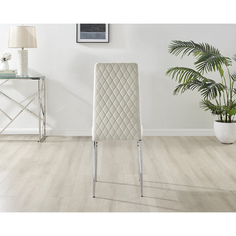 4 - Person Dining Set, Cream/Silver