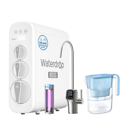 Waterdrop - G3P800 Tankless Reverse Osmosis System Extra Water Filter Pitcher, 800 Gallon RO System