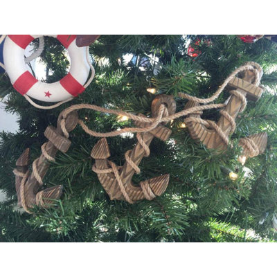 Ornement de Noël décoratif en bois à trois ancres